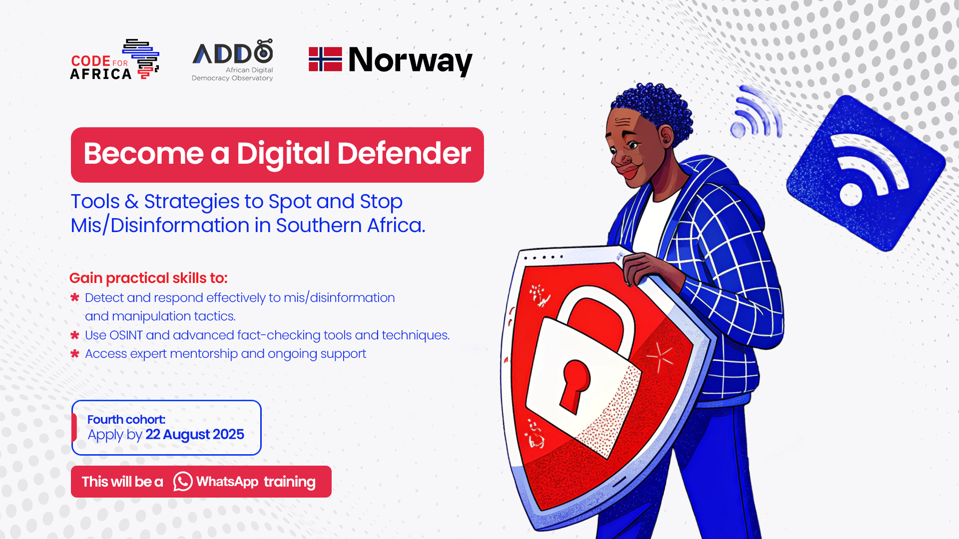 Be a Digital Defender: Tools & Strategies to Spot and Stop Mis/Disinformation in Southern Africa – WhatsApp Training
